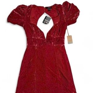 Pink velvet mini dress